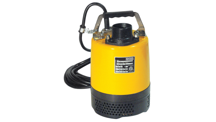 Wacker Neuson 2 Inch Submersible Utility Water Pump, 3744 GPH, 2/3 HP, 110V/60HZ : 001