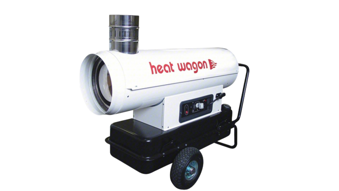 HEAT WAGON Portable Oil and Kerosene Torpedo Heater: Wheeled Mounted, 4,600 sq ft Heating Area